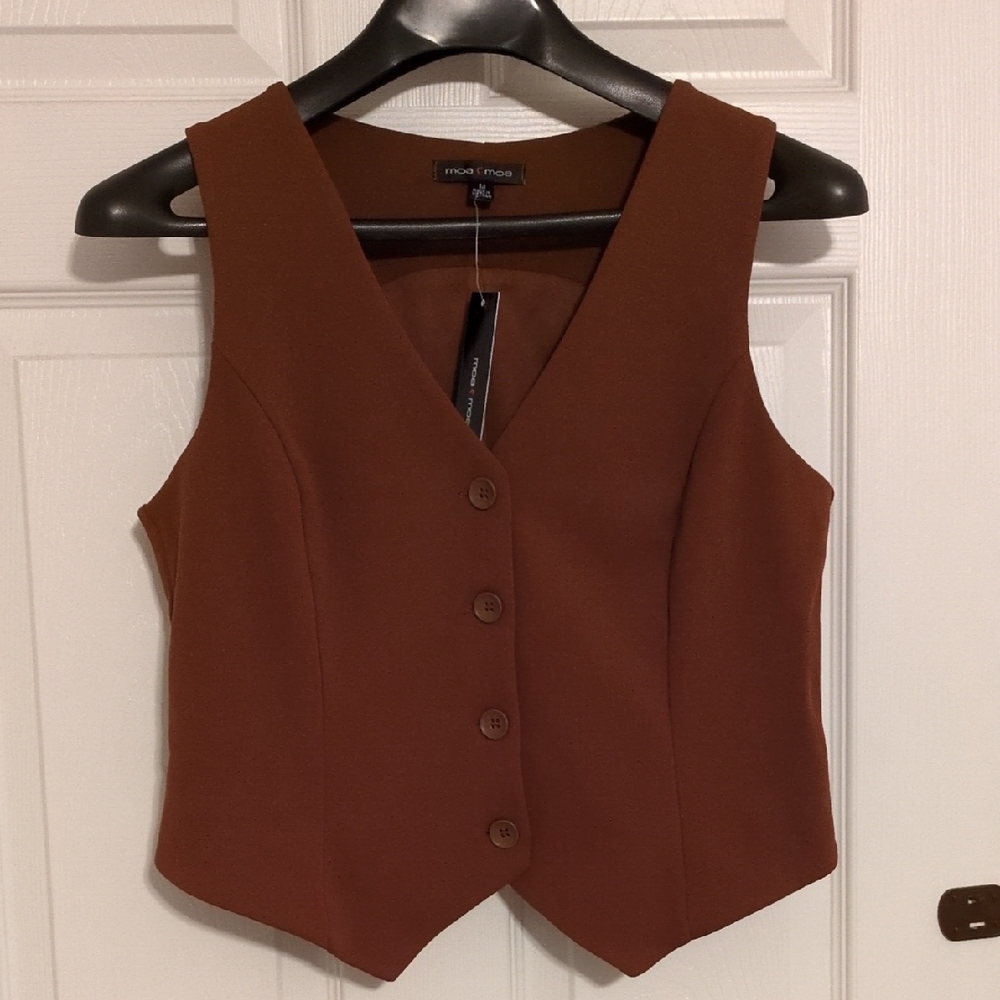 Moa Moa Chestnut Button-Up Vest
